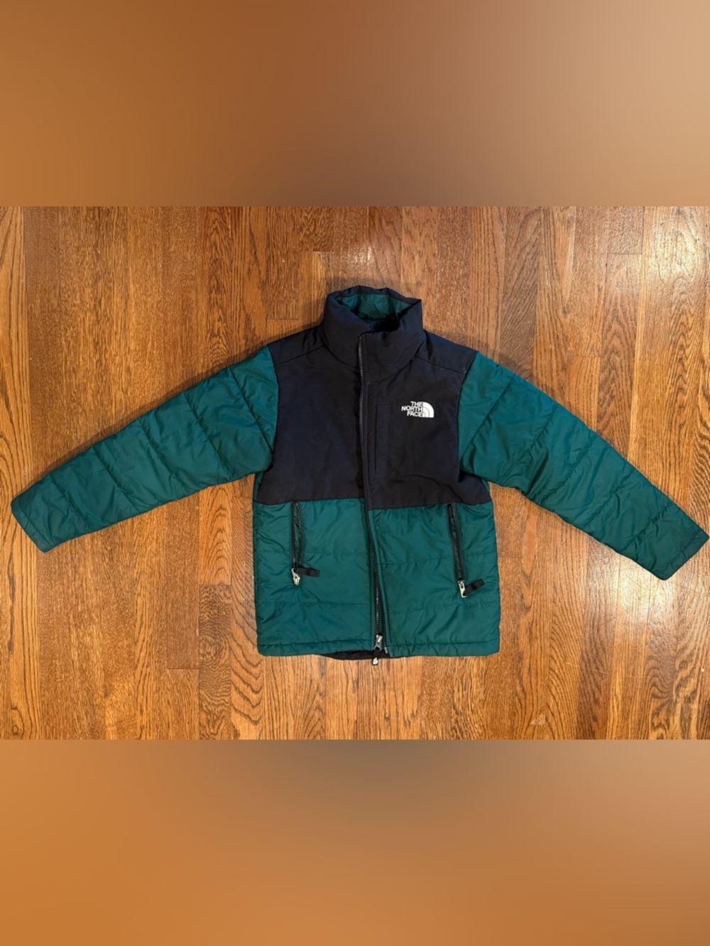 The North Face Teal Green and Black Kids' Puffer Jacket
